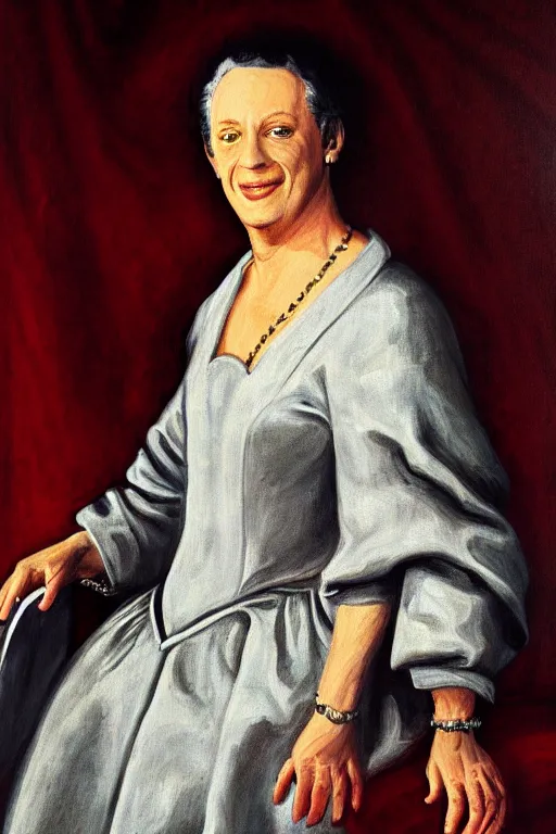 Image similar to Newman from Seinfeld in an Elizabeth portrait, highly detailed,