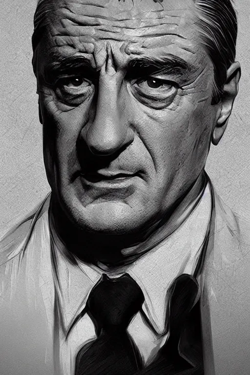 Prompt: portrait of Robert de niro as noir detective, Single face, dramatic lighting, cinematic, establishing shot, extremly high detail, photo realistic, cinematic lighting, post processed, concept art, artstation, matte painting, style by eddie mendoza, raphael lacoste, alex ross