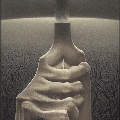 Prompt: coffee by zdzisław beksinski, dark cinematic