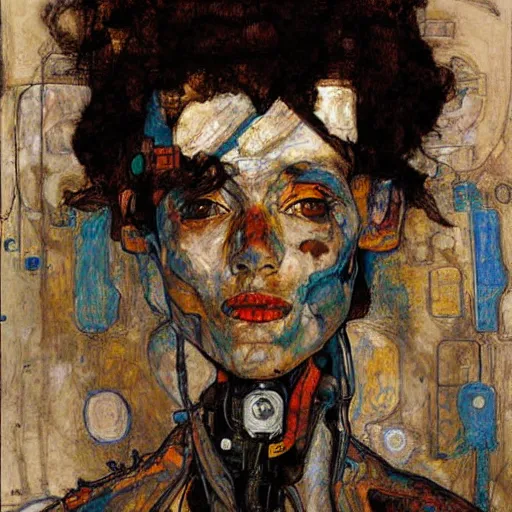 Image similar to portrait of a robot by egon schiele and greg rutkowski