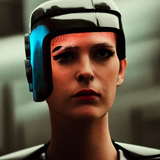 Image similar to cinestill 5 0 d candid photographic portrait by jean - luc godard of a retro - futurist android, closeup, modern cyberpunk moody emotional cinematic, pouring rain menacing lights shadows, 8 k, hd, high resolution, 3 5 mm, f / 3 2, ultra realistic faces, ex machina, blur, unframed