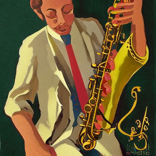 Prompt: portrait of a cat playing jazz, retro avanguard poster, by Reginald Montague Lander, By Tom Purvis, By Joseph Binder