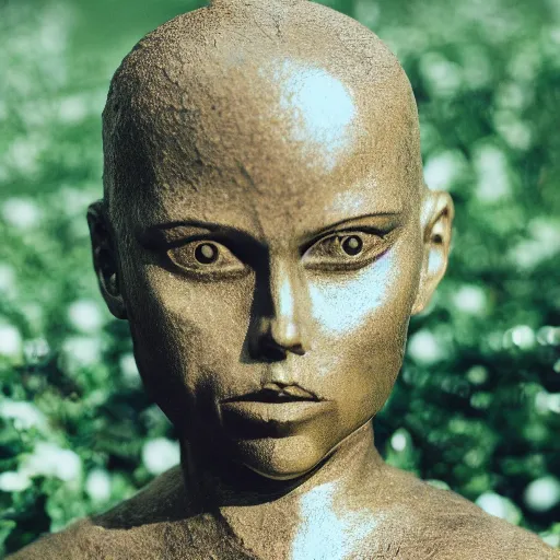 Image similar to 3 5 mm macro image of a netphoria funded smashing pumpkins bronze statue