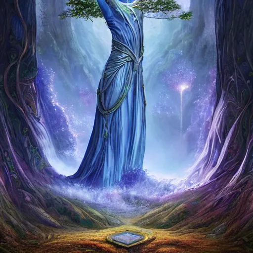 Image similar to tree of life, four seasons, volymetric light, highly detailed matte painting by ( ohrai ), charlie bowater and mark brooks and