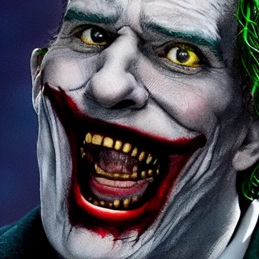 Image similar to cinematic shot of the joker with down syndrome, 8 k, very intricate, very detailed, inspiring,