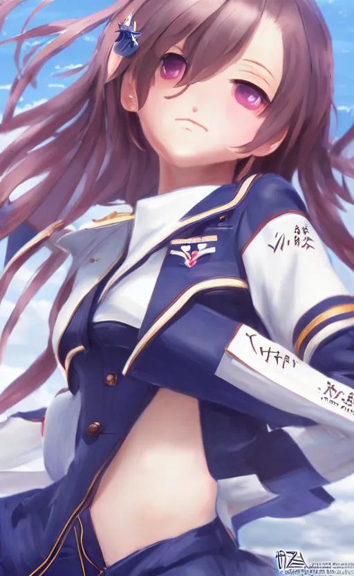 Prompt: full body, highly detailed, character art, octane, stunning, realistic lightning, realistic ocean, characters from azur lane, matte, sharp focus, intricate, 150mm, illustration, artstation, art by akio watanabe, realistic anatomy, smooth, female sailor uniforms