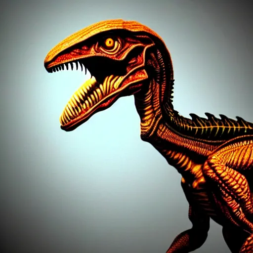 Image similar to alien velociraptor, photorealistic, ultra detailed, created by dall - e 2