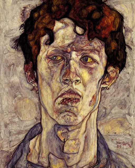 Prompt: portrait of a ( ( ( tyrannosaurus ) ) ) by egon schiele in the style of greg rutkowski