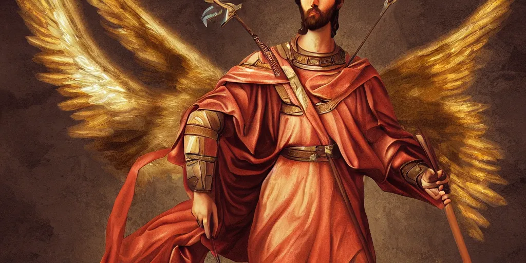 Prompt: digital painting of michael the archangel