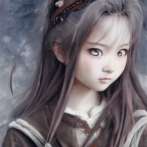 Image similar to dynamic composition, motion, ultra-detailed, incredibly detailed, a lot of details, amazing fine details and brush strokes, colorful and grayish palette, smooth, HD semirealistic anime CG concept art digital painting, watercolor oil painting of a Japanese schoolgirl, by a Chinese artist at ArtStation, by Huang Guangjian, Fenghua Zhong, Ruan Jia, Xin Jin and Wei Chang. Realistic artwork of a Chinese videogame, gradients, gentle an harmonic grayish colors.