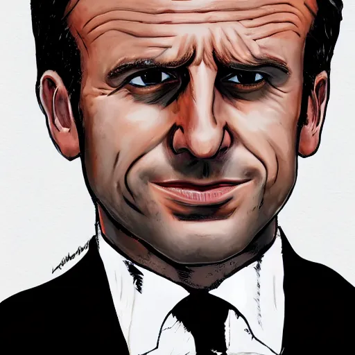 Image similar to portrait of Emmanuel Macron as Batman