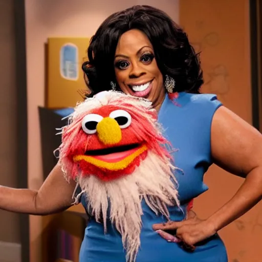 Prompt: openwork mean niecy nash as a muppet