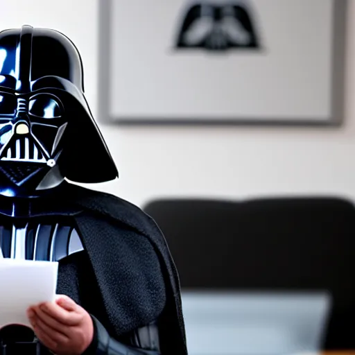 Image similar to darth vader using the force to do the taxes