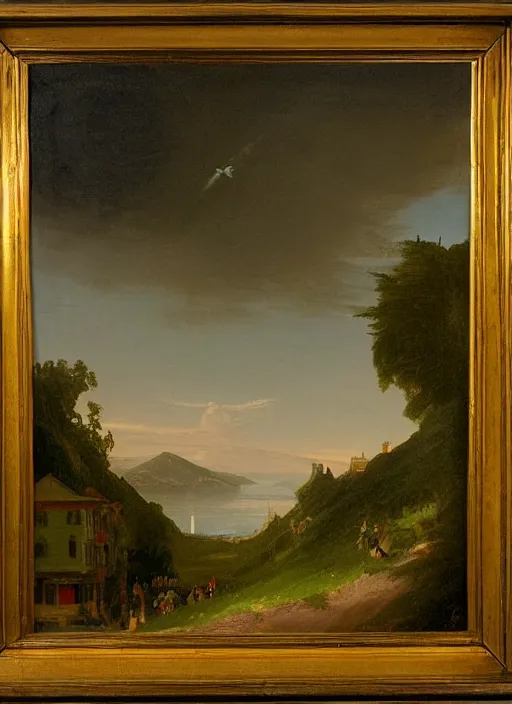 Image similar to a thomas cole painting of a street in san francisco