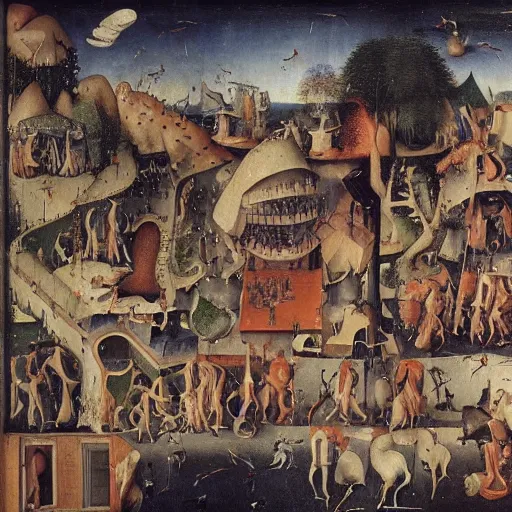 Image similar to the madness of bosch, illustrious painting, exquisitely detailed