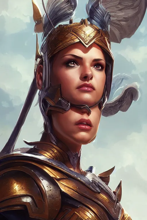 Image similar to amazon valkyrie athena, d & d, fantasy, portrait, highly detailed, headshot, digital painting, trending on artstation, concept art, sharp focus, illustration, art by artgerm and greg rutkowski and magali villeneuve