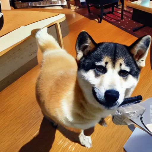 Prompt: a photo of a shiba inu made out of okonomiyaki