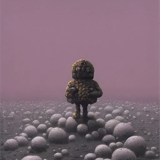 Image similar to spongebob squarepants in style of zdzisław beksinski, standing in wasteland, horror art, creepy, desolate, spongebob, spongebob, spongebob, spongebob