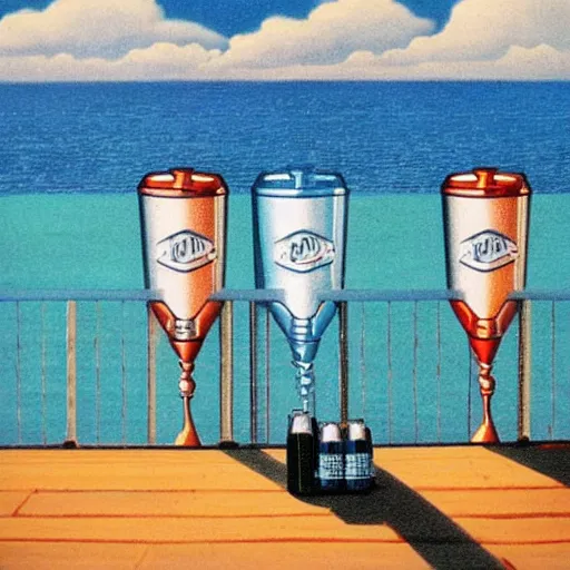 Prompt: perfect blue scene of beer,