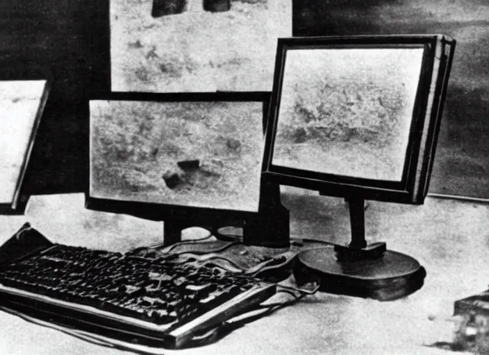 Image similar to computer from a 1910s science fiction film