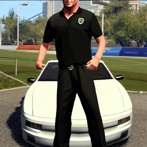 Image similar to Alan Shearer as a GTA V character, highly detailed