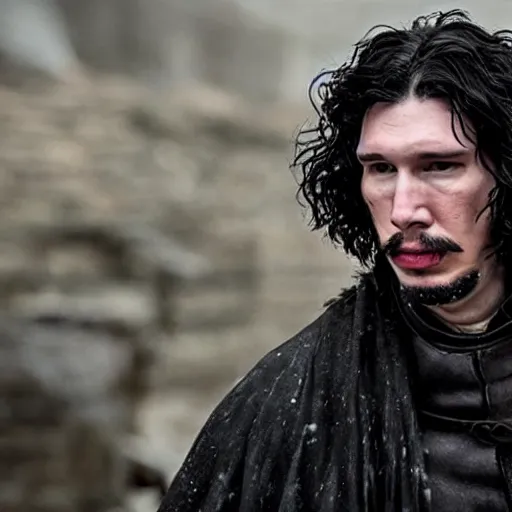 Image similar to adam driver as john snow.