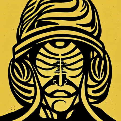 Image similar to portrait of saitama by mcbess and shepard fairey