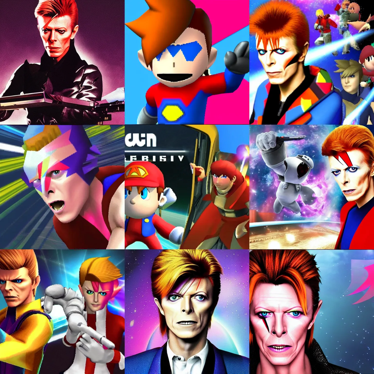 Prompt: David Bowie in Super Smash Bros