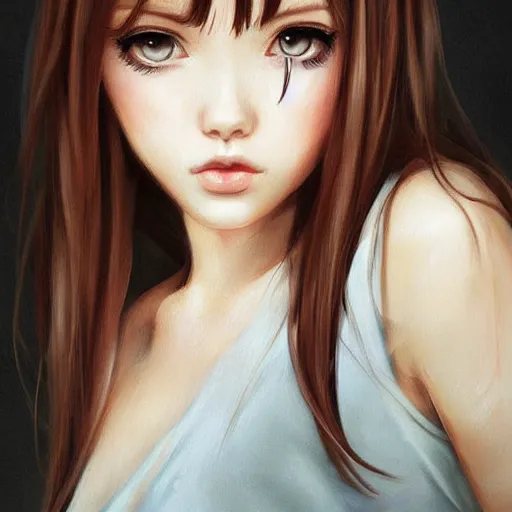 Image similar to cute girl art drawn in art style of WLOP full HD 4K highest quality realistic beautiful gorgeous natural WLOP artist painting