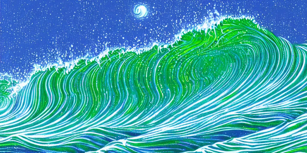 Prompt: sprites in the wave