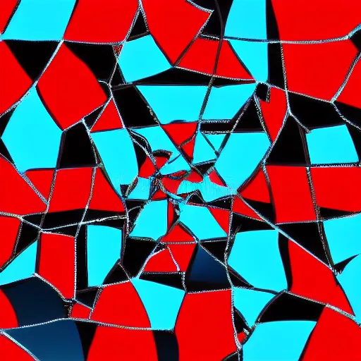 Image similar to cyan and red and black and white crystal, Y2K vector art, 4K HD