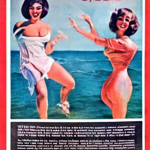 Prompt: 1960s tourist advertisement for hell