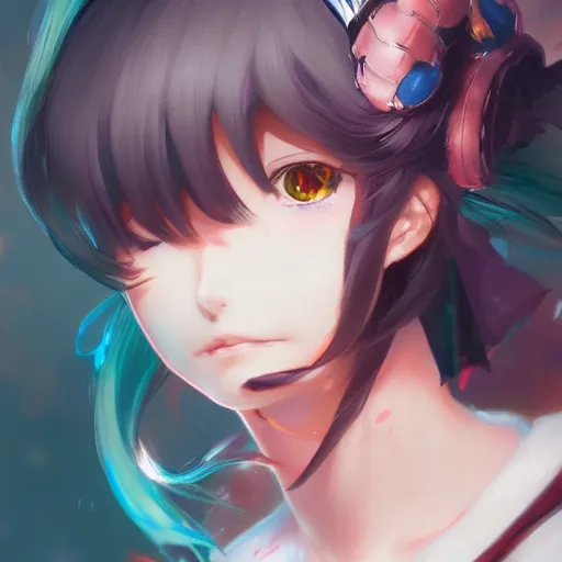 Prompt: anime portrait of genshin impact as an anime girl by Stanley Artgerm Lau, WLOP, Rossdraws, James Jean, Andrei Riabovitchev, Marc Simonetti, and Sakimichan, trending on artstation