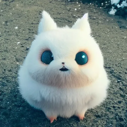 Prompt: real life ice pokemon, cute!!!, content!!!, mischievous!!!, adorable!!!, fluffy!!!, ultra realistic!!!, golden hour, sharp focus