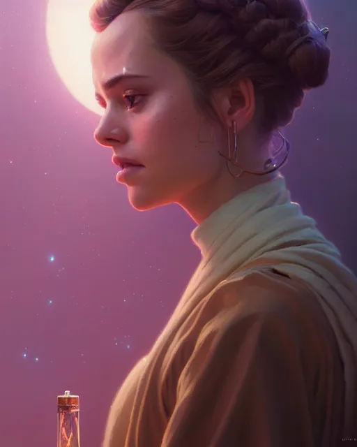 Prompt: highly detailed portrait of padme, stephen bliss, unreal engine, hyperrealistic art by greg rutkowski, loish, rhads, beeple, makoto shinkai and lois van baarle, ilya kuvshinov, rossdraws, tom bagshaw, alphonse mucha, global illumination, detailed and intricate environment