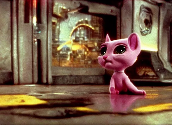 Image similar to littlest pet shop cat in bladerunner ( 1 9 8 2 )