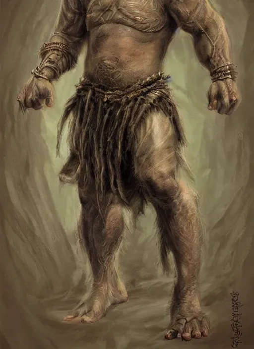 Image similar to detailed full body concept art pastel painting of an orc poet in intricately designed clothing, hyper realistic