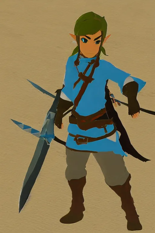 Image similar to in game footage of a ninja from the legend of zelda breath of the wild, breath of the wild art style.