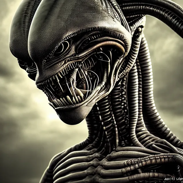 Prompt: alien, highly detailed, 4 k, hdr, smooth, sharp focus, high resolution, award - winning photo, boris valejo, photorealistic