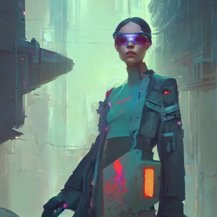 Prompt: a beautiful portrait painting of a cyberpunk girl by sergey kolesov and pascal blanche and sachin teng and greg rutkowski, in style of colorful comic. symmetry, hyper detailed. octanev render. trending on artstation