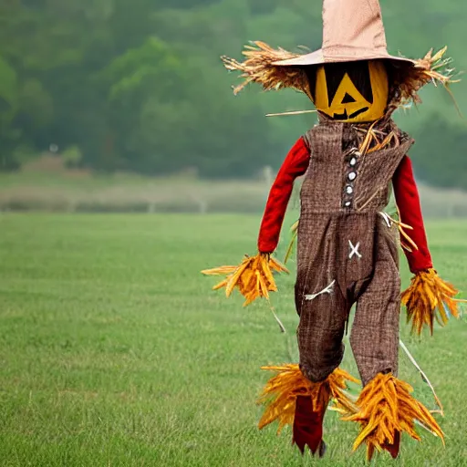 Image similar to a scarecrow doing a catwalk