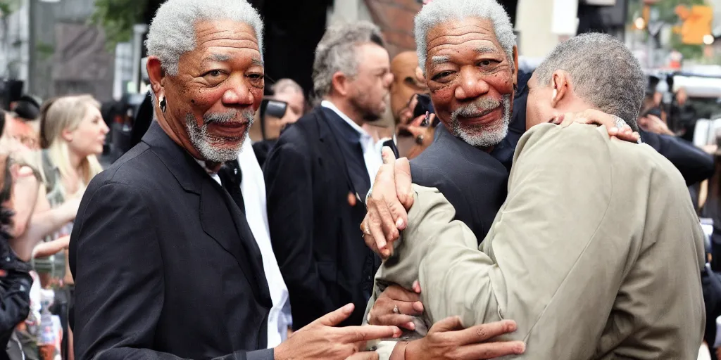 Prompt: the great morgan freeman risks it for a bisquit