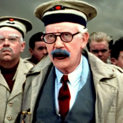 Prompt: A still of Colonel Sanders in Saving Private Ryan