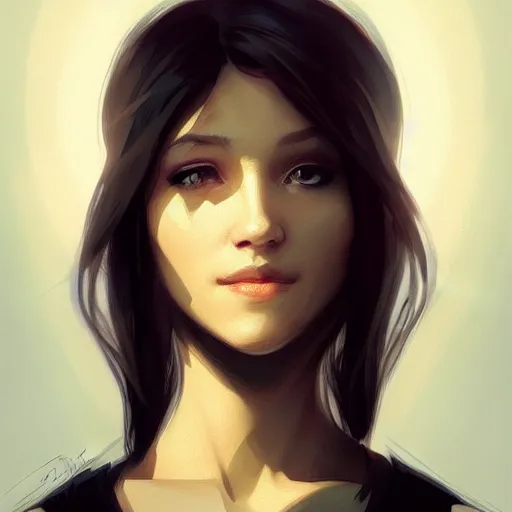 Image similar to Portrait of young Boxxy with sidebuzzed haircut, slight nerdy smile, elegant, digital painting, artstation, concept art, smooth, sharp focus, illustration, art by artgerm and greg rutkowski and alphonse mucha