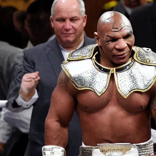 Image similar to mike tyson in knights armor