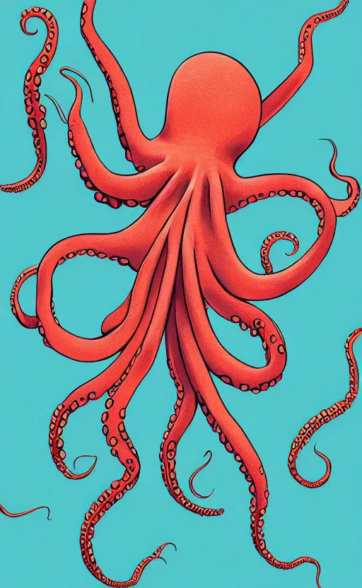 Prompt: highly detailed illustration of octopus holding hamburger, poster, symmetrical, 8 k, trending