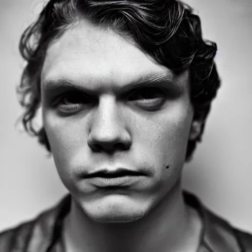 Image similar to actor evan peters photographed by edward weston