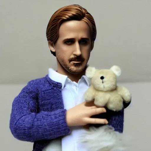 Prompt: ryan gosling fumo doll