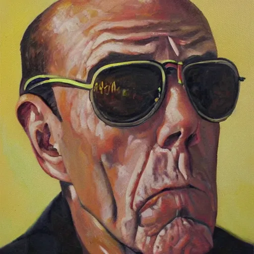 Prompt: oil painting of hunter s. thompson, portrait, old english