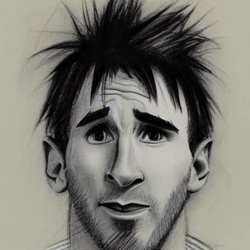 Image similar to milt kahl pencil sketch of `Lionel Messi`!!!!!
